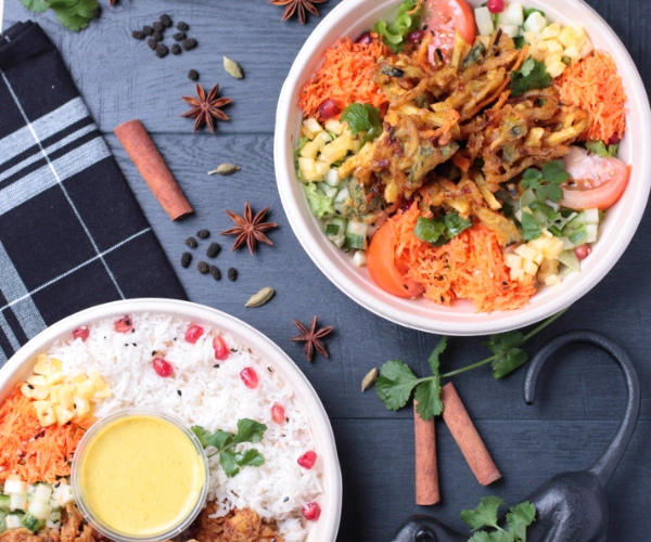 Traditional Indian street food preparation at Amakari